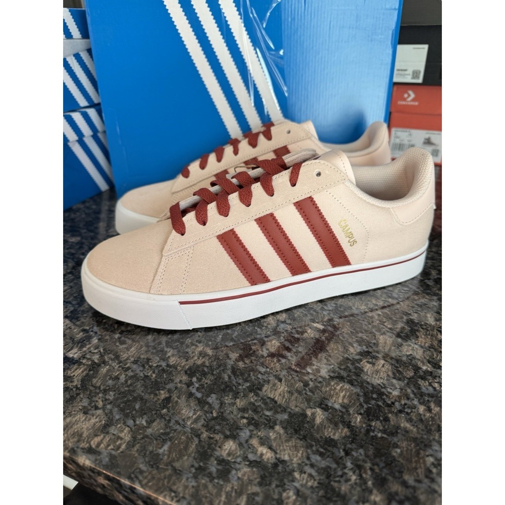 Adidas Campus Vulc Shadow Red Grey White Shoes JQ0050 Sz Men 10, Lady 11 NWB